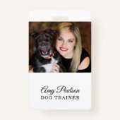 Dog Trainer Photo Pet Services Badge (Voorkant)