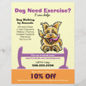 Dog Trainer Training Active Terrier Coupon Ad Flyer (Voorkant)