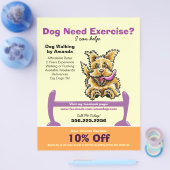 Dog Trainer Training Active Terrier Coupon Ad Flyer (Enkel)