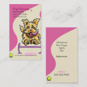 Dog Trainer Training Active Terrier Pink Visitekaartje (Voorkant / Achterkant)