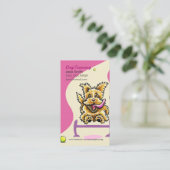 Dog Trainer Training Active Terrier Pink Visitekaartje (Staand voorkant)