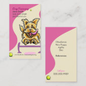 Dog Trainer Training Active Terrier Pink Visitekaartje (Voorkant / Achterkant)