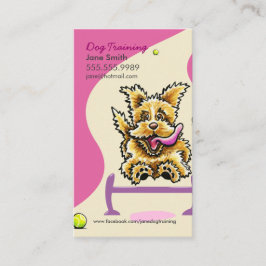 Dog Trainer Training Active Terrier Pink Visitekaartje