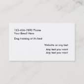 Dog Trainer Visitekaartje (Achterkant)