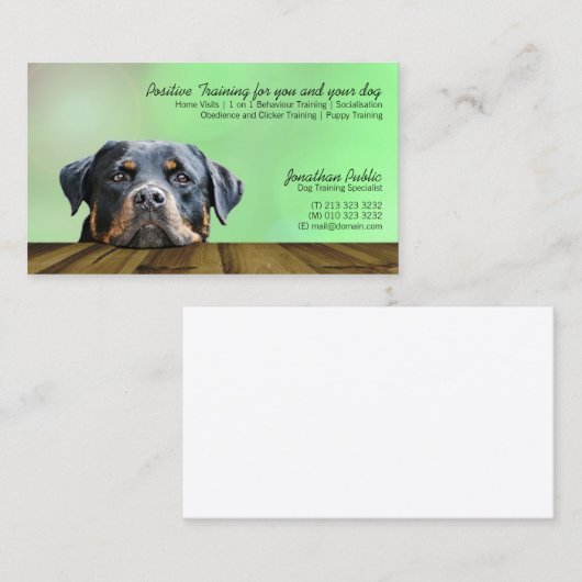 Dog Trainer Visitekaartje (Voorkant / Achterkant)
