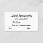 Dog Trainer Visitekaartje (Achterkant)