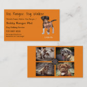 Dog Trainer Walker Foto Adverteren Geweldig Visitekaartje (Voorkant / Achterkant)