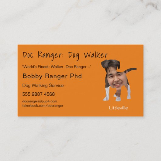 Dog Trainer Walker Foto Adverteren Geweldig Visitekaartje (Voorkant)