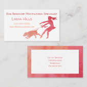 Dog Trainer Waterverf Dog Behavig Aanpassing Visitekaartje (Voorkant / Achterkant)