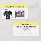 Dog Trainer Whimsical Dog Yellow Highlight Visitekaartje (Voorkant / Achterkant)