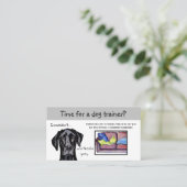 Dog Trainer Whimsical Funny Black Dog Visitekaartje (Staand voorkant)