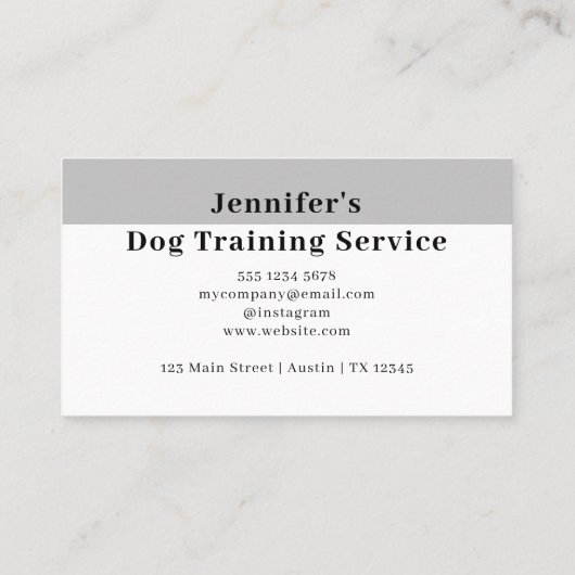 Dog Trainer Whimsical Funny Black Dog Visitekaartje (Achterkant)