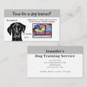 Dog Trainer Whimsical Funny Black Dog Visitekaartje (Voorkant / Achterkant)