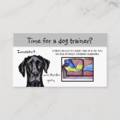 Dog Trainer Whimsical Funny Black Dog Visitekaartje (Voorkant)