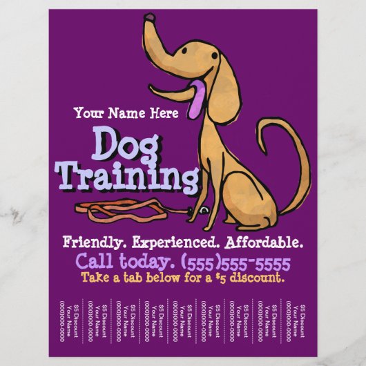 Dog training. Aangepaste promotiefolder Flyer (Voorkant)