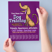Dog training. Aangepaste promotiefolder Flyer (Hand)