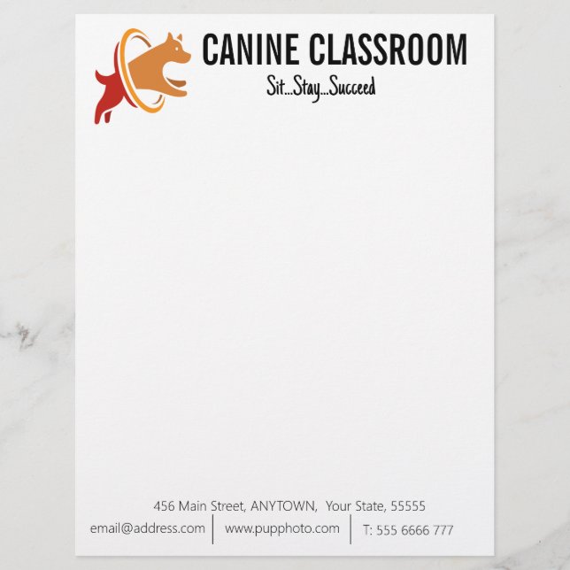 Dog Training Business Custom Briefhoofd (Voorkant)