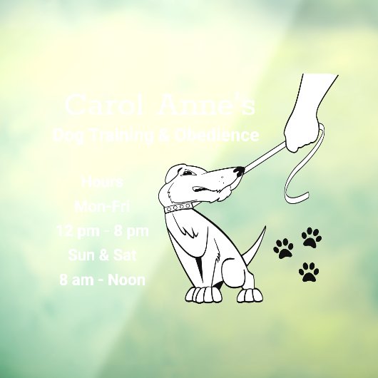 Dog Training Business Raamsticker (Vel 3)