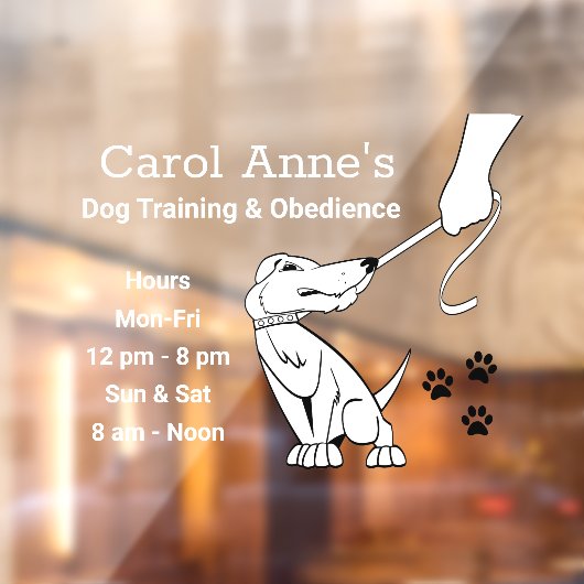 Dog Training Business Raamsticker (Vel 2)