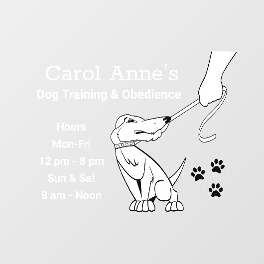 Dog Training Business Raamsticker (Vel)