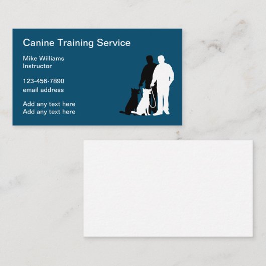 Dog Training Canine Training Class Visitekaartje (Voorkant / Achterkant)