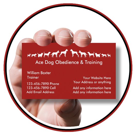 Dog-training en gehoorzaamheid visitekaartje