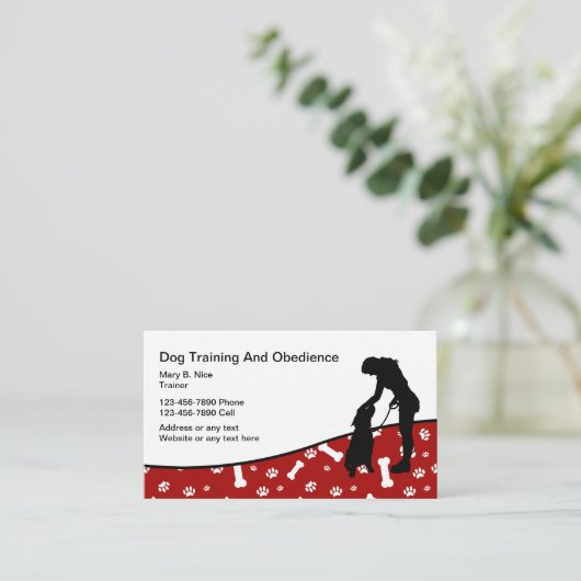 Dog-training en gehoorzaamheid visitekaartje (Staand voorkant)
