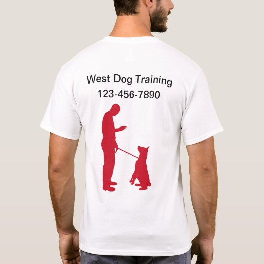 Dog Training Logo Business Work Shirten T-shirt (Achterkant)