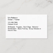 Dog Training Moderne Visitekaartjes (Achterkant)