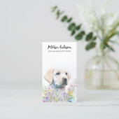 Dog Training Pet Sitter Floral Cute Puppy Labrador Visitekaartje (Staand voorkant)