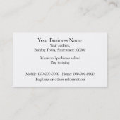 Dog training specialist visitekaartje (Achterkant)
