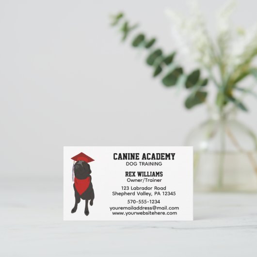 Dog Training Trainer Obedience School Visitekaartje (Staand voorkant)