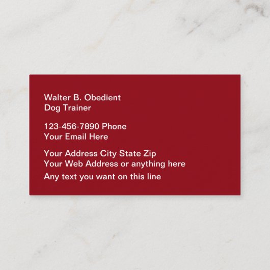 Dog training Two Side Visitekaartjes (Achterkant)