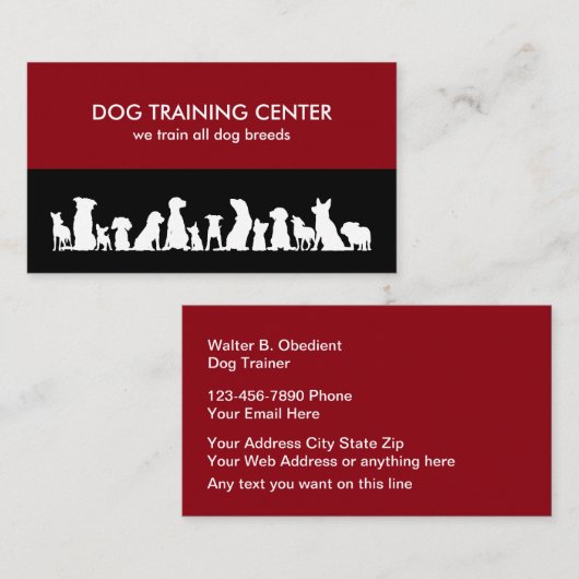 Dog training Two Side Visitekaartjes (Voorkant / Achterkant)