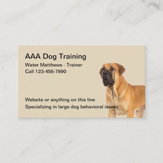 Dog-training voor trainers en gehoorzaamheid visitekaartje (Voorkant)