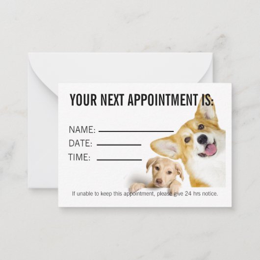 Dog Transport Business Custom Appointcard Notitiekaartje (Achterkant)