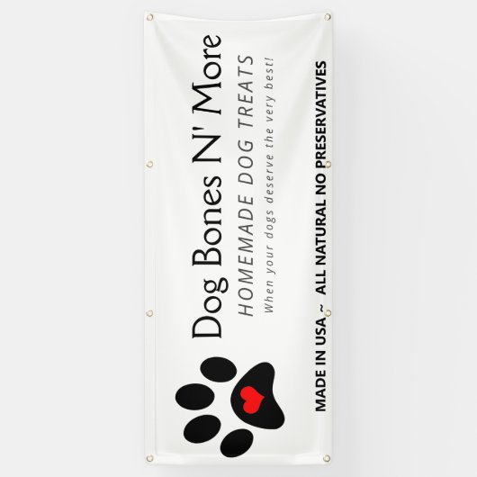 Dog Treat Bakery Business | Aangepaste cabine Spandoek (Verticaal)