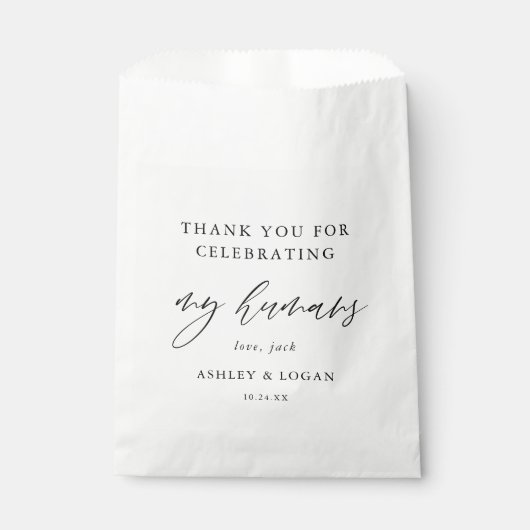 Dog Treat Favor Bags Pet Wedding Favor Bags Bedankzakje (Voorkant)