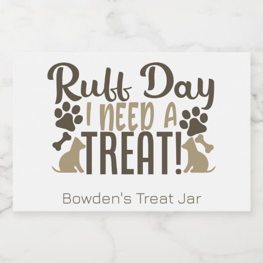 Dog Treat Jar Voedselcontainer Etiket (Enkel label)