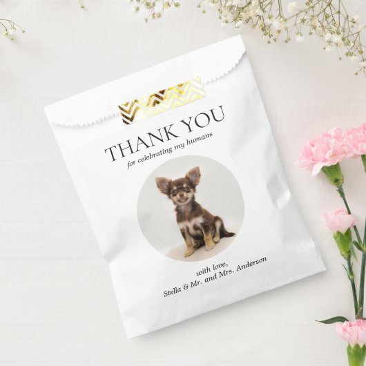 Dog Treat Pet Drawing Dank u Bruiloft Favor Bag Bedankzakje (Gezegeld)