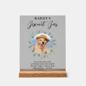 Dog Treat Wedding Favor Pet Photo Biscuit Bar Acryl Bord (Voorkant)
