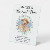 Dog Treat Wedding Favor Pet Photo Biscuit Bar Reclamebord Met Voetstuk (Voorkant)