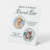 Dog Treat Wedding Favor Pet Photo Biscuit Bar Reclamebord Met Voetstuk (Voorkant)