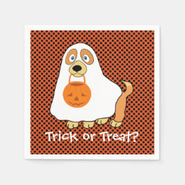 Dog Trick or treat Cocktail Paper Napkins Servetten