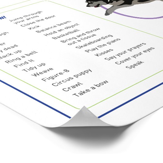 Dog Trick Training Poster (Hoek)