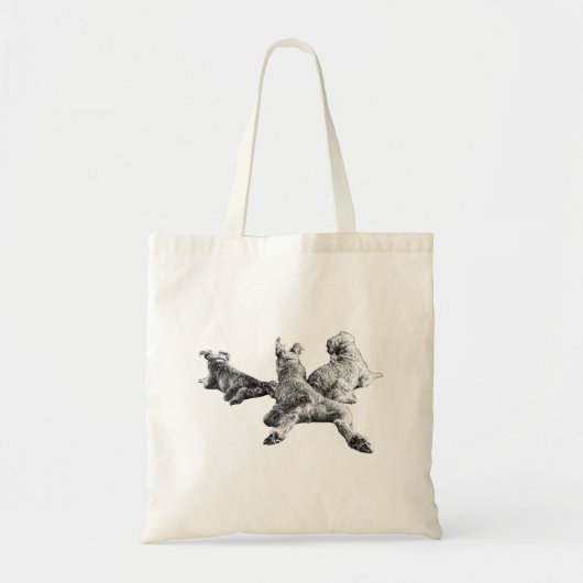 "dog trio shirt", "three dogs tee", "resting dog s tote bag (Voorkant)