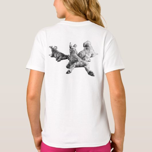 Dog Trio T-Shirt – Realistic Back View (Achterkant)