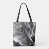 Dog, tweezijdig, Roger Caras citaat, Tote Bag (Achterkant)