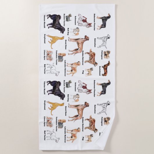 Dog Types strandhanddoeken Strandlaken (Voorkant)