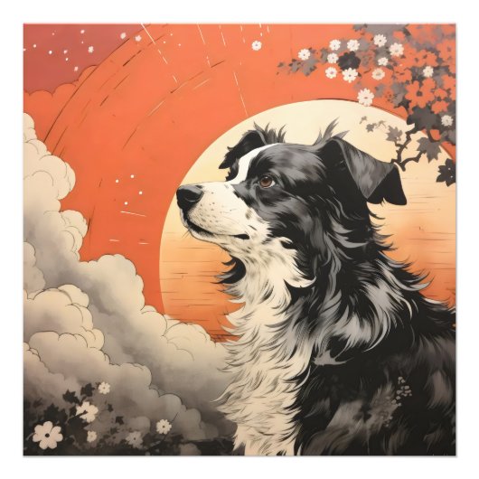 Dog Ukiyo-e Foto Afdruk (Voorkant)